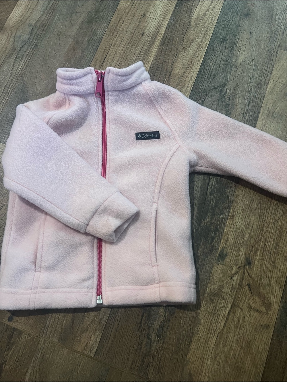 Columbia Kids Light Pink Fleece Jacket with Pink Zip